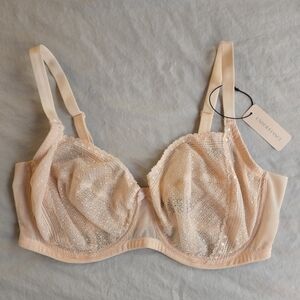 Understance Sierra Flexwire Balconette Lace Bra Sakura 38DDD 38F Blush Pink NWT